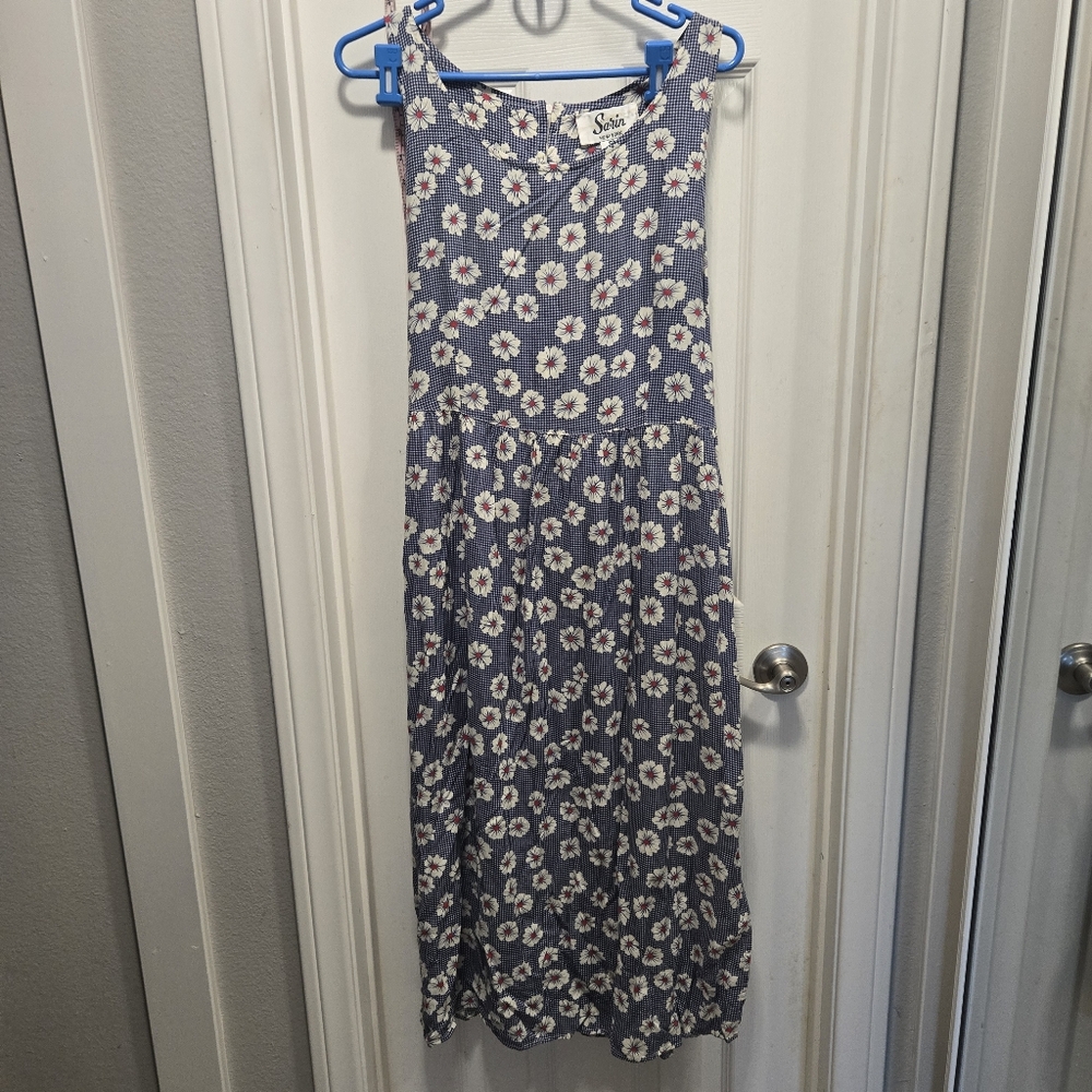 Sarin New York Vintage Floral Rayon Dress Size M